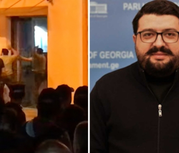 Deputat Dito Samxaradze “Gürcü Arzu”sunun ofisindən etirazçıları bir neçə dəfə söyüb
